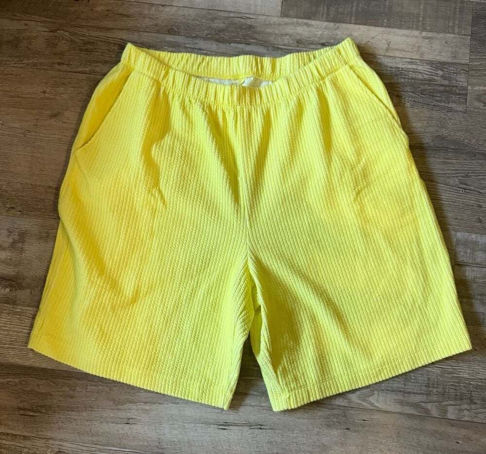 Lands' End Bright Yellow Athletic Knit Short size M